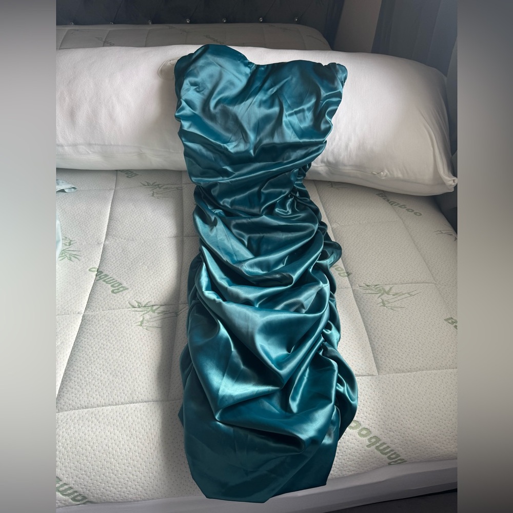 Fashion Nova Teal Satin Garment